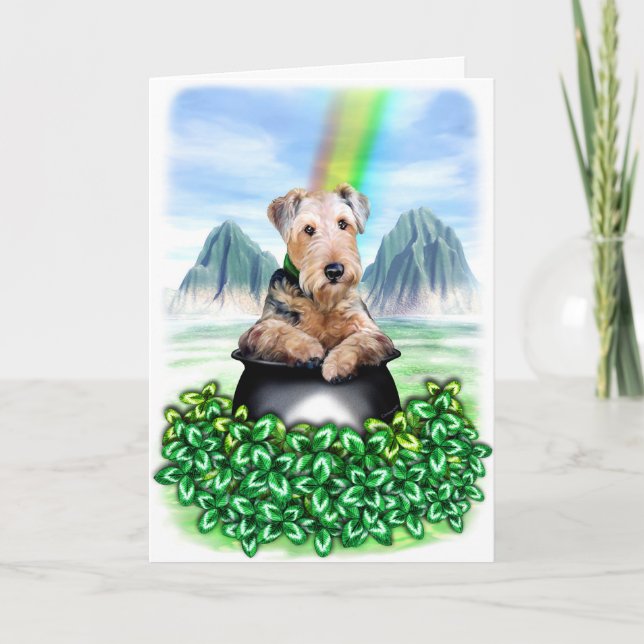 Tarjeta de la mina de oro de Airedale Terrier (Anverso)