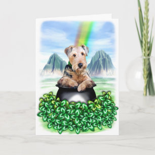 Tarjeta de la mina de oro de Airedale Terrier