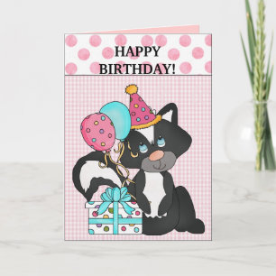 Tarjeta de la mofeta del cumpleaños