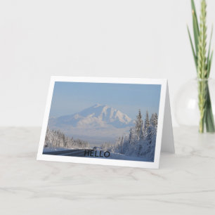 Tarjeta de la montaña hola