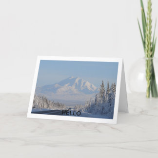 Tarjeta de la montaña hola