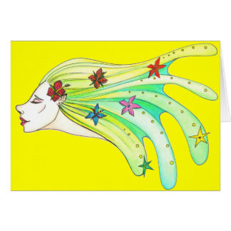 Tarjeta de la mujer de la aguamarina