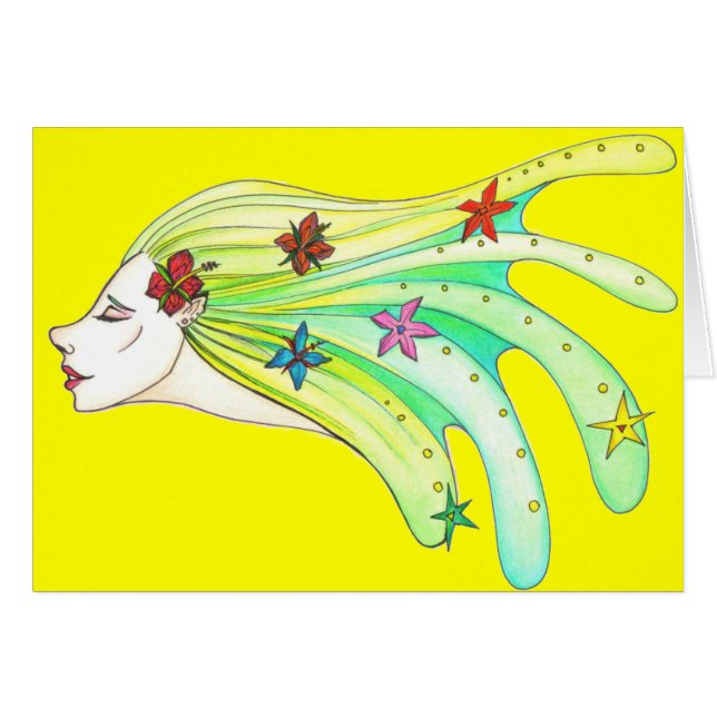 Tarjeta de la mujer de la aguamarina (Anverso (Horizontal))