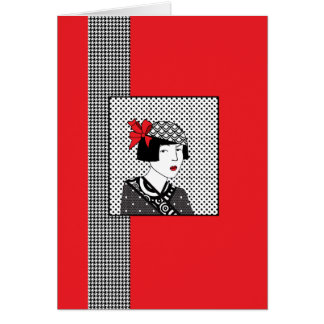 Tarjeta de la mujer del art déco