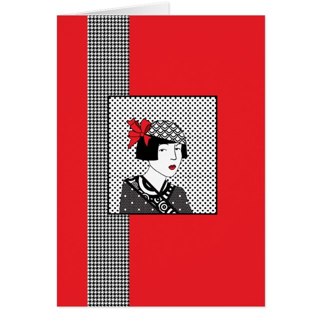 Tarjeta de la mujer del art déco (Frente)