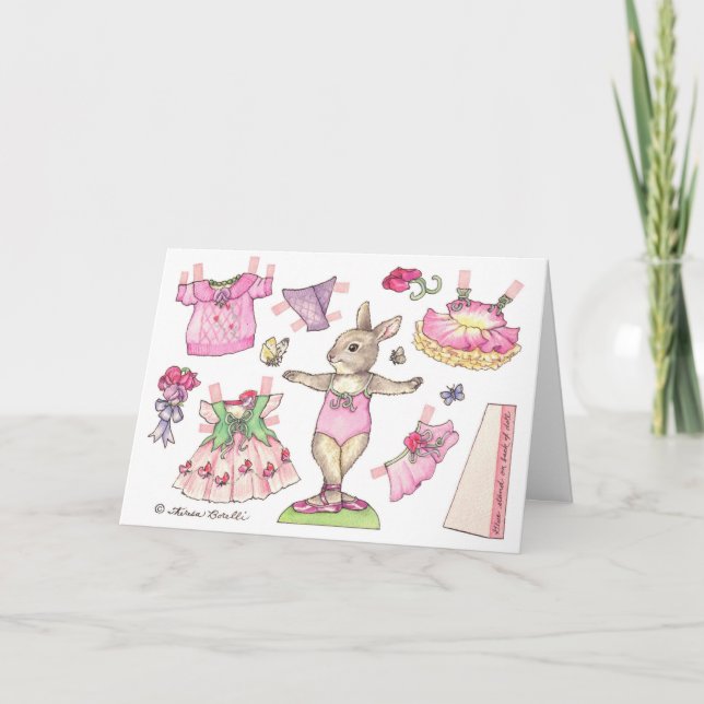 Tarjeta de la muñeca del papel del guisante de (Anverso)
