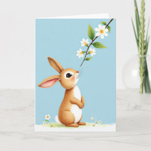 Tarjeta de la naturaleza de la flor del conejito d