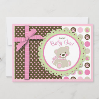 Tarjeta de la niña del oso de bienvenida 2