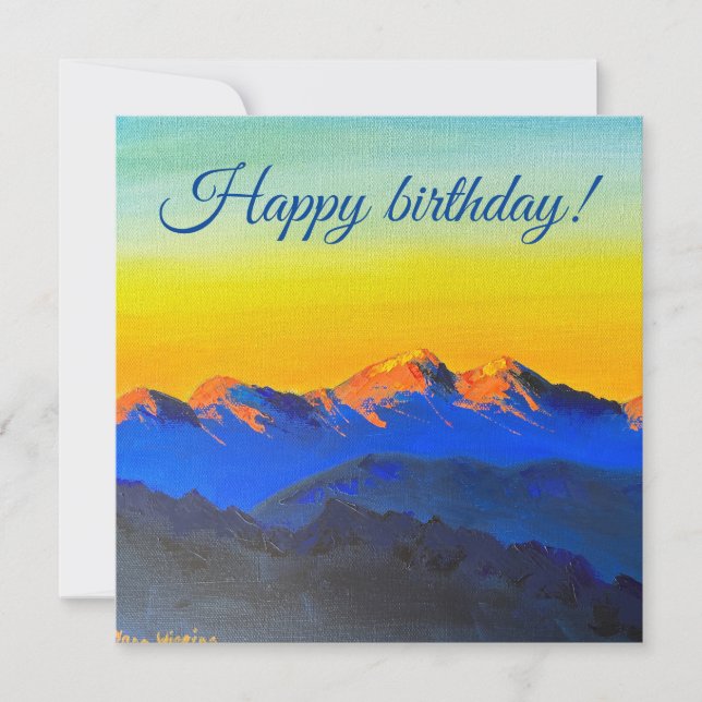 Tarjeta de la noche del atardecer para el cumpleañ (Anverso)