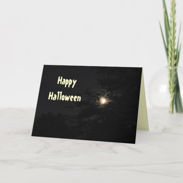 Tarjeta de la NOCHE HALLOWEEN DE LA LUNA COMPLETA (Anverso)