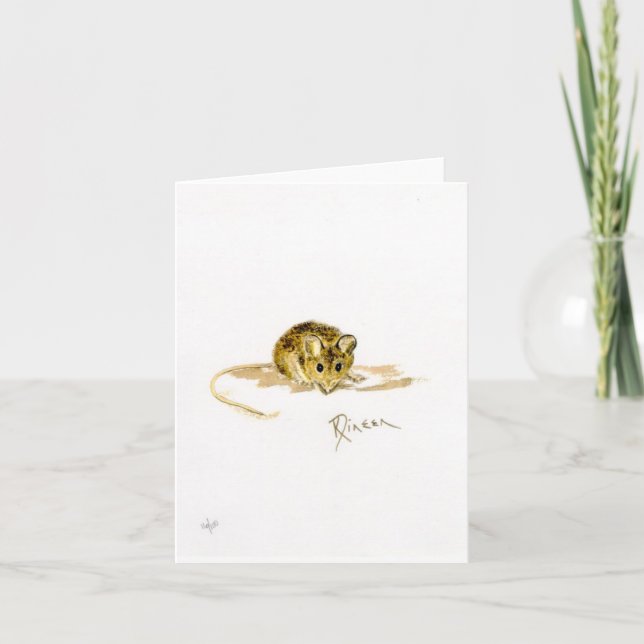 Tarjeta de la nota/de felicitación del ratón (Anverso)