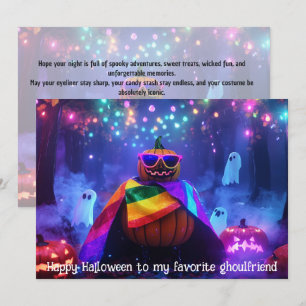 Tarjeta de la novia fantasma de la calabaza glamou