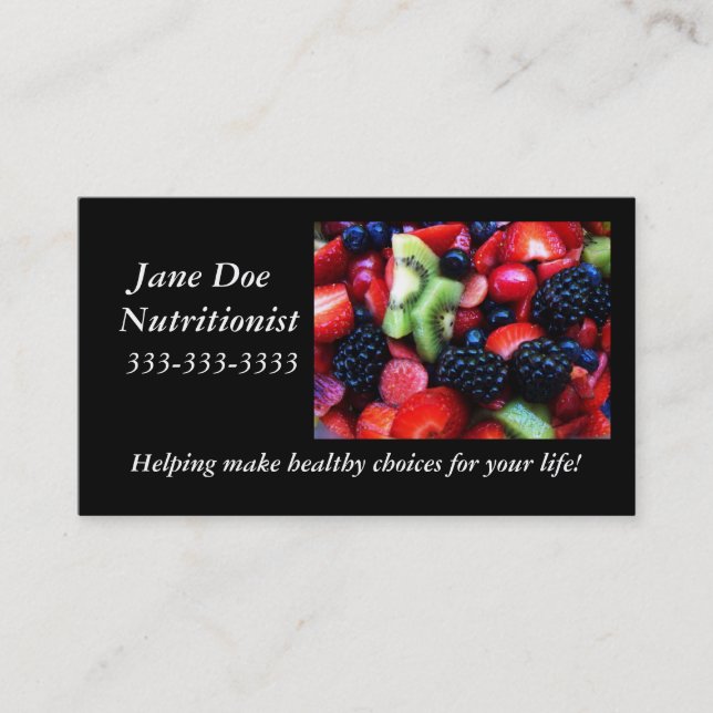 Tarjeta de la nutrición de la fruta (Anverso)