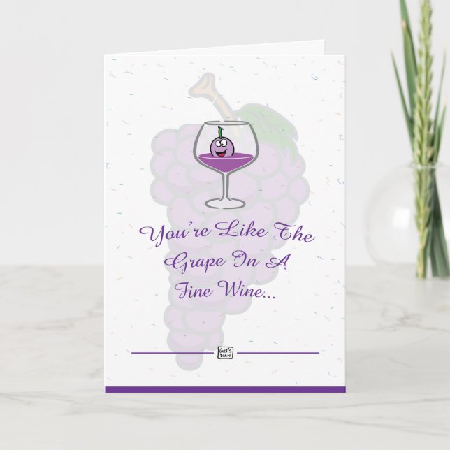 Tarjeta de la ocasión del amante del vino (Anverso)