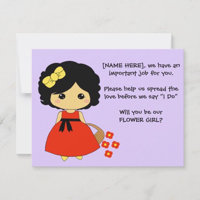Tarjeta de la oferta del florista - pelo negro (Anverso)
