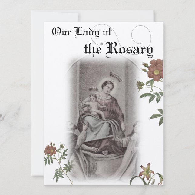 Tarjeta de la Oración de Nuestra Señora del Rosari (Anverso)