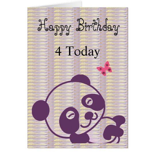 Tarjeta de la panda de la lila del feliz