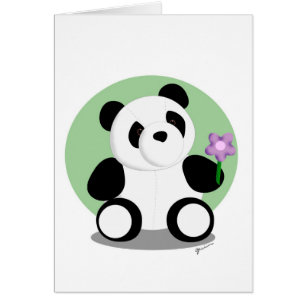 Tarjeta de la panda de la primavera