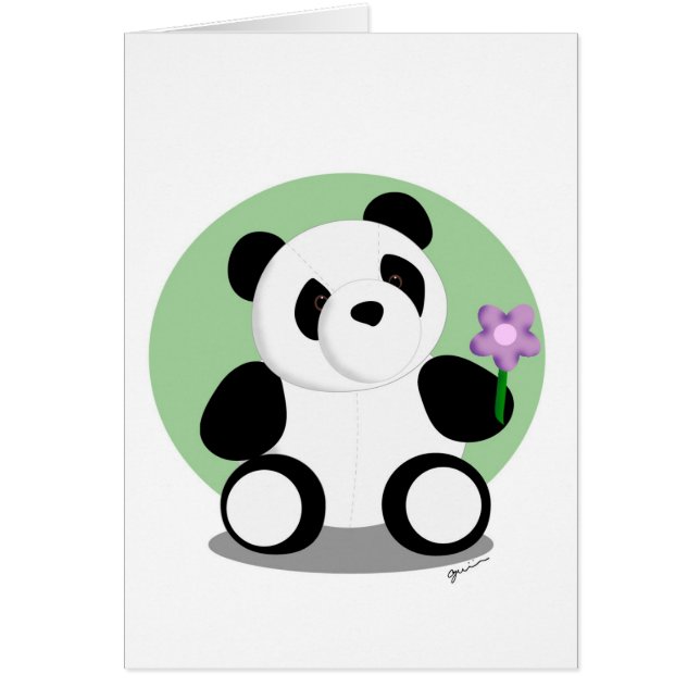 Tarjeta de la panda de la primavera (Frente)