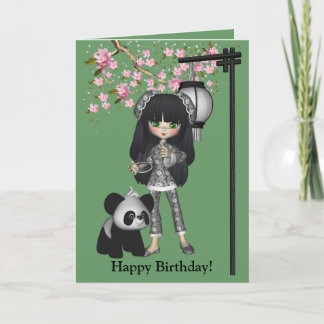 Tarjeta de la panda del oso del Critter de Kawaii