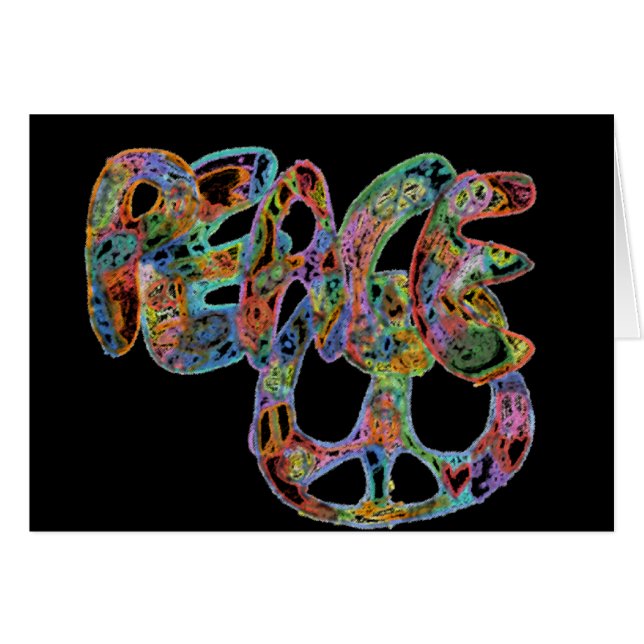 Tarjeta de la paz del diseño de la pintada; (Anverso (Horizontal))