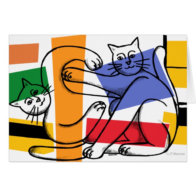 Tarjeta de la pelea de gatos (Anverso (Horizontal))