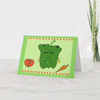 Tarjeta de la pimienta y de los amigos