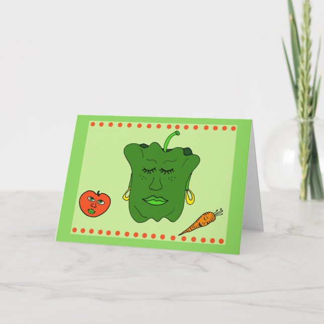 Tarjeta de la pimienta y de los amigos (Anverso)