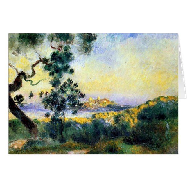 Tarjeta de la pintura de paisaje de Antibes (Anverso (Horizontal))