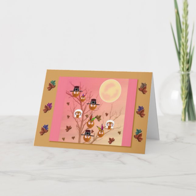 Tarjeta de la plantilla de los búhos de la acción (Anverso)