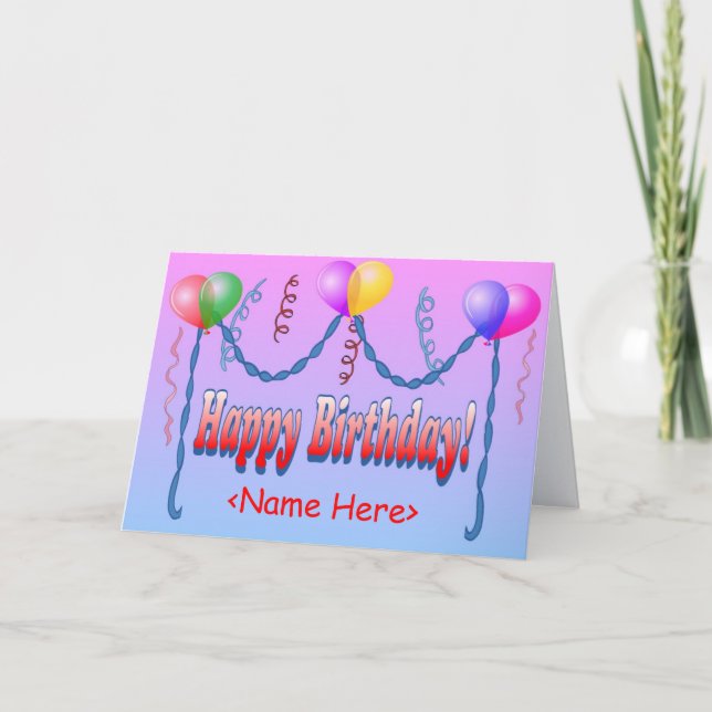 Tarjeta de la plantilla del feliz cumpleaños (Anverso)
