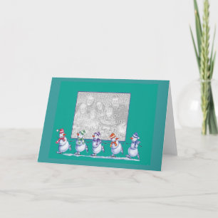 Tarjeta de la plantilla del muñeco de nieve