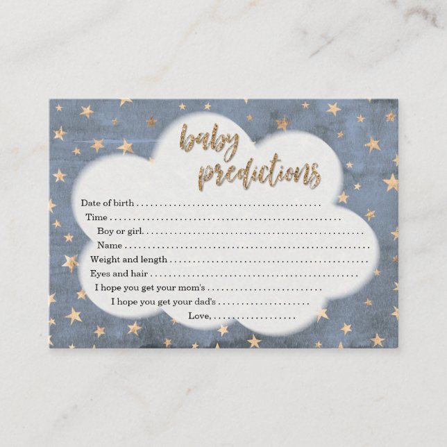 Tarjeta de la predicción del bebé para Baby Shower (Anverso)