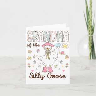 Tarjeta De la primera cumpleañera familia Silly Goose Abue