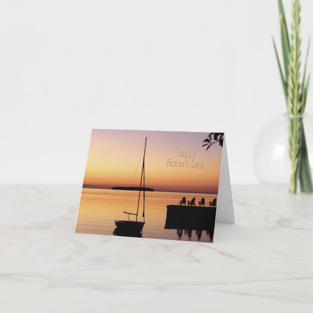 Tarjeta de la puesta del sol del día de padre (Anverso)