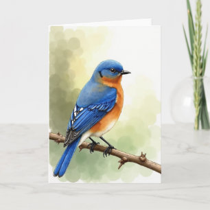 Tarjeta de la Rama del Pájaro Azul Celeste