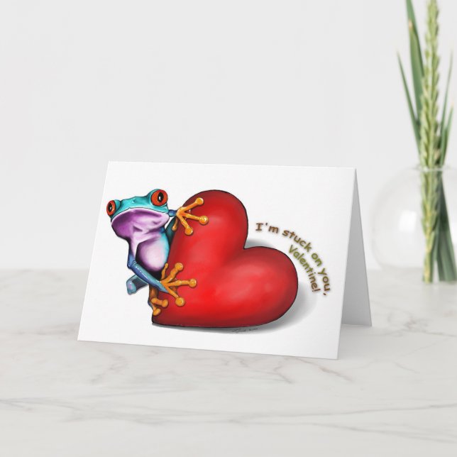 tarjeta de la rana de la tarjeta del día de San (Anverso)