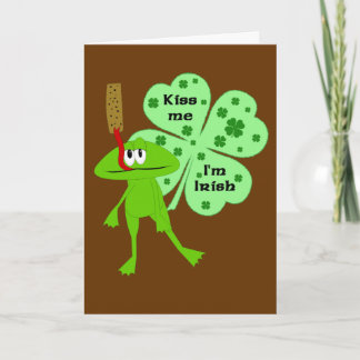 Tarjeta de la rana del día de St Patrick