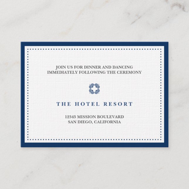 Tarjeta de la recepción de la boda del borde de la (Anverso)