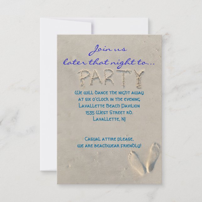 Tarjeta de la recepción del fiesta de Mitzvah del (Anverso)
