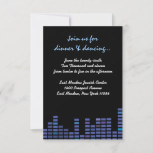 Tarjeta de la recepción del fiesta de Mitzvah del