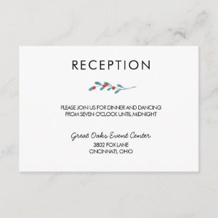 Tarjeta de la recepción nupcial del invierno del