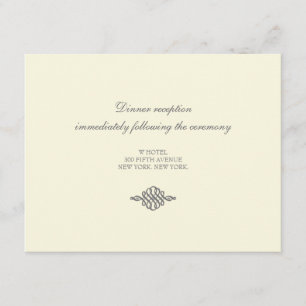 Tarjeta //de la recepción nupcial la colección de