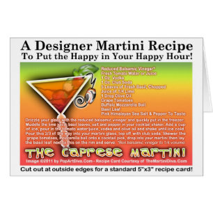 Tarjeta de la receta de Caprese Martini