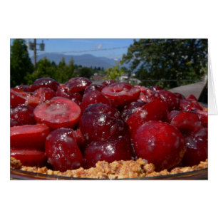Tarjeta de la receta de la empanada de la cereza