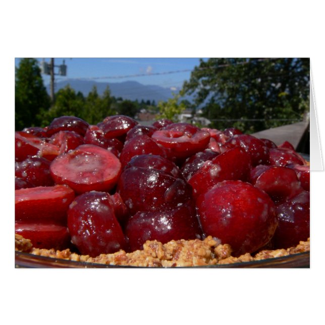 Tarjeta de la receta de la empanada de la cereza (Anverso (Horizontal))