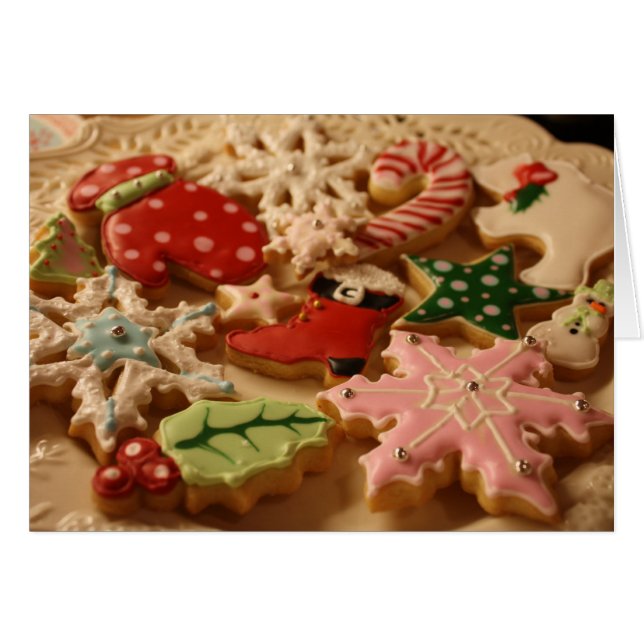 Tarjeta de la receta de la galleta del navidad (Anverso (Horizontal))