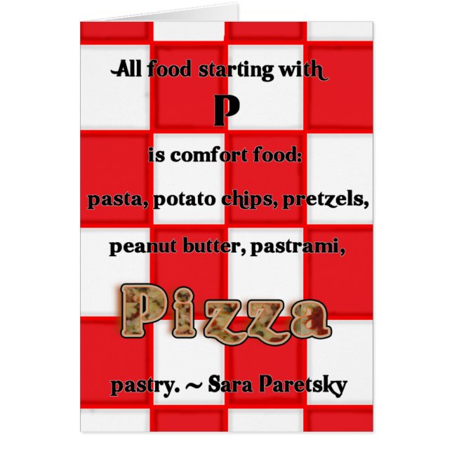 Tarjeta de la receta de la pizza (Frente)