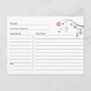 Tarjeta de la receta del árbol del tarro de