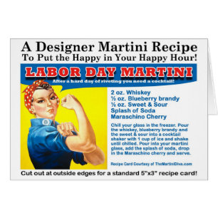 Tarjeta de la receta del cóctel de Martini del Día
